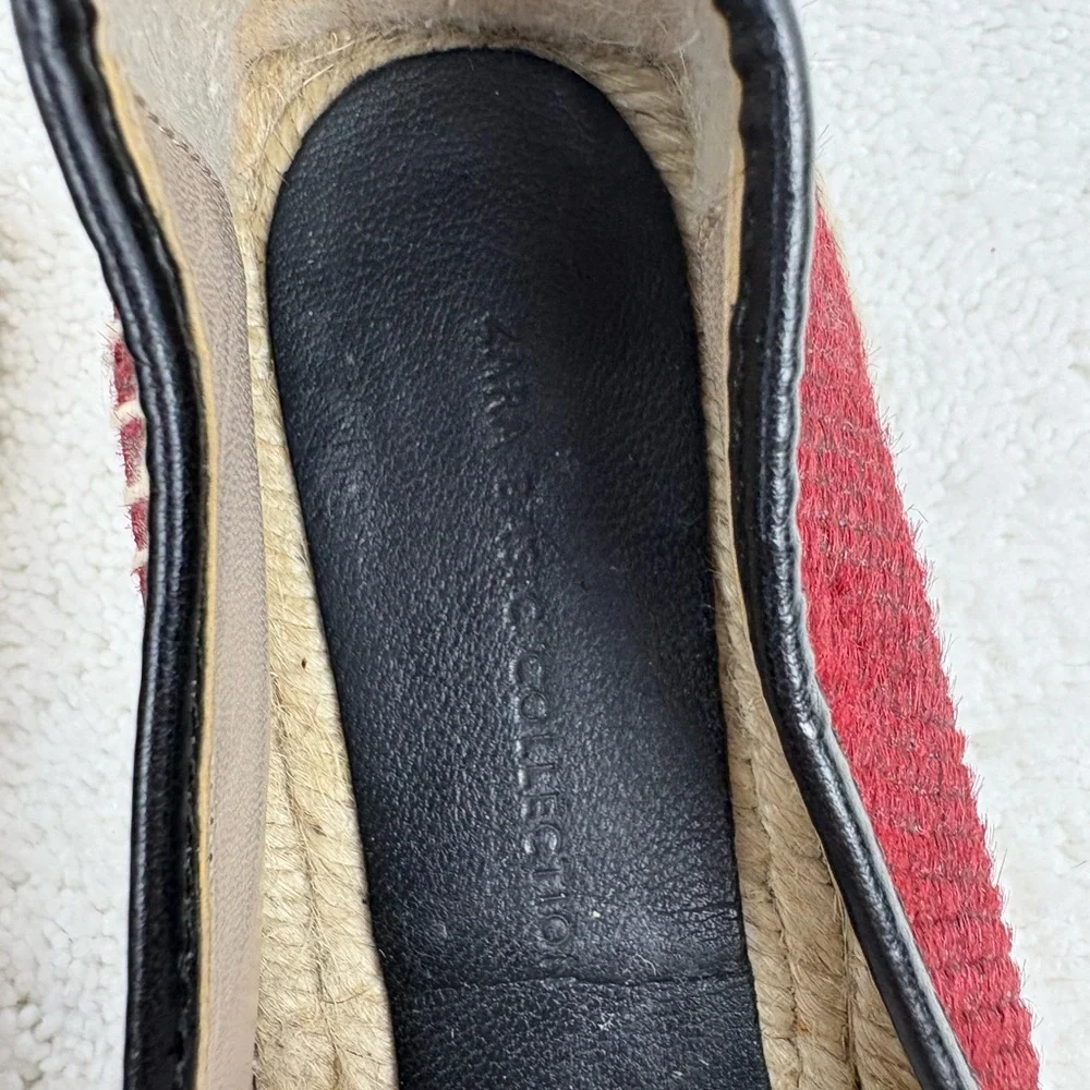 Zara Basic Red Ponyhair Espadrilles Loafers
